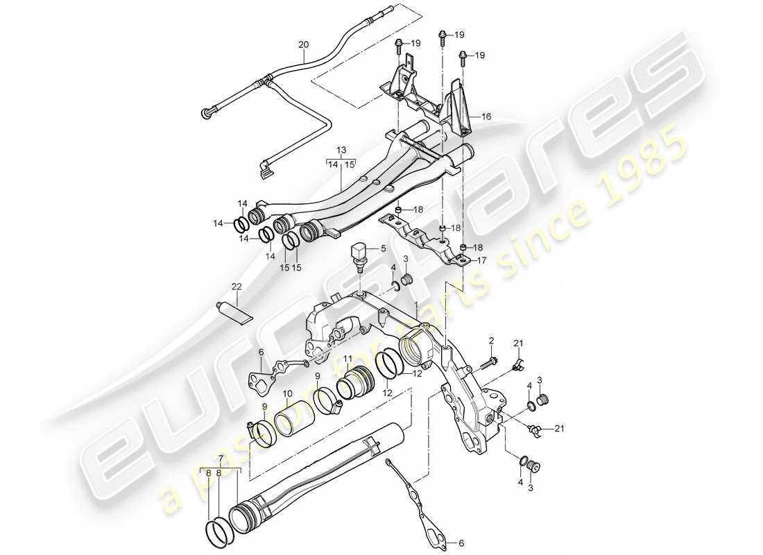 porsche cayenne (2006) water cooling part diagram