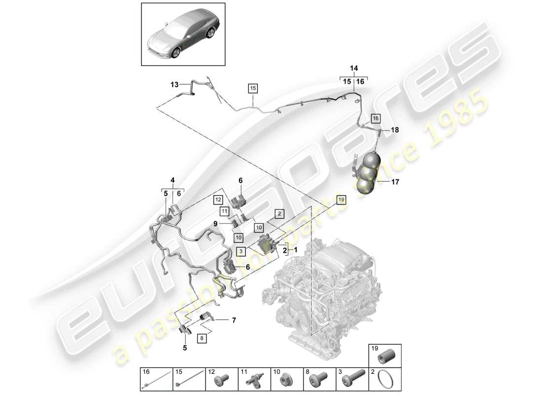 porsche panamera 971 (2018) vacuum system part diagram