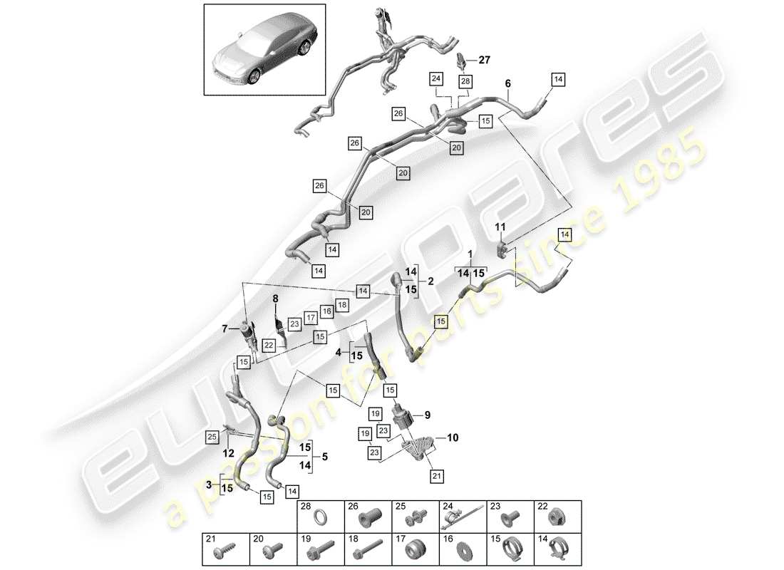 porsche panamera 971 (2018) heater part diagram