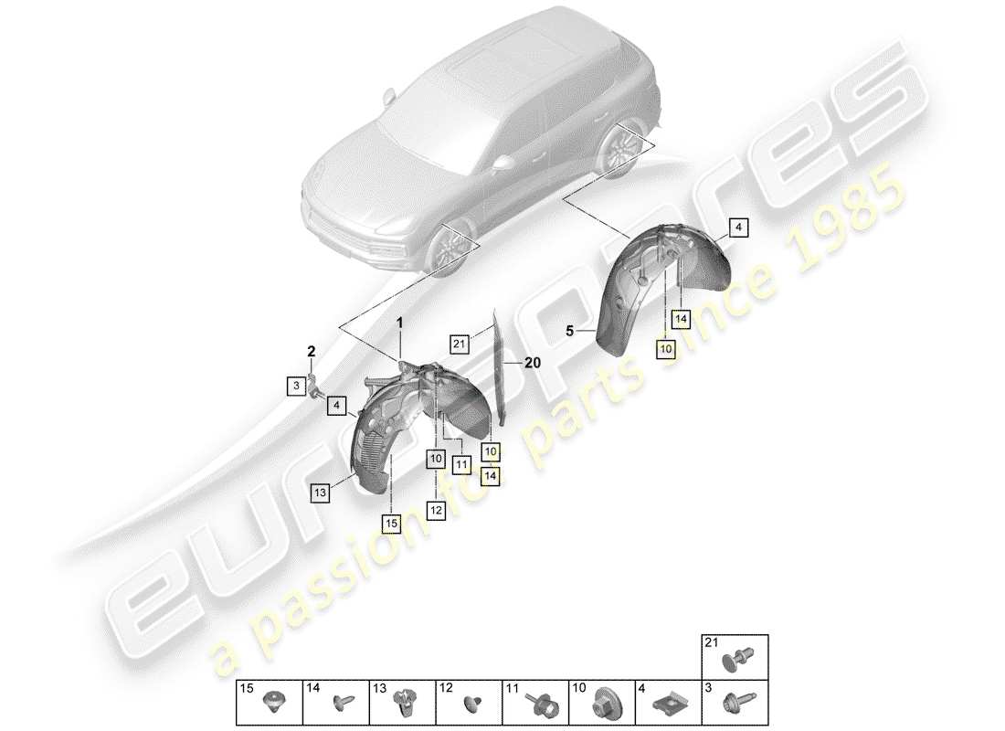 porsche cayenne e3 (2020) lining part diagram