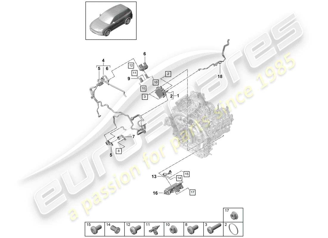 porsche cayenne e3 (2020) vacuum system part diagram