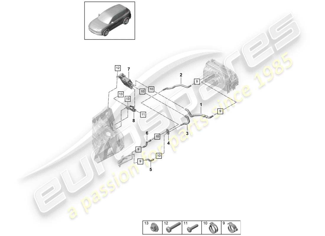 porsche cayenne e3 (2020) heating, air cond. system part diagram