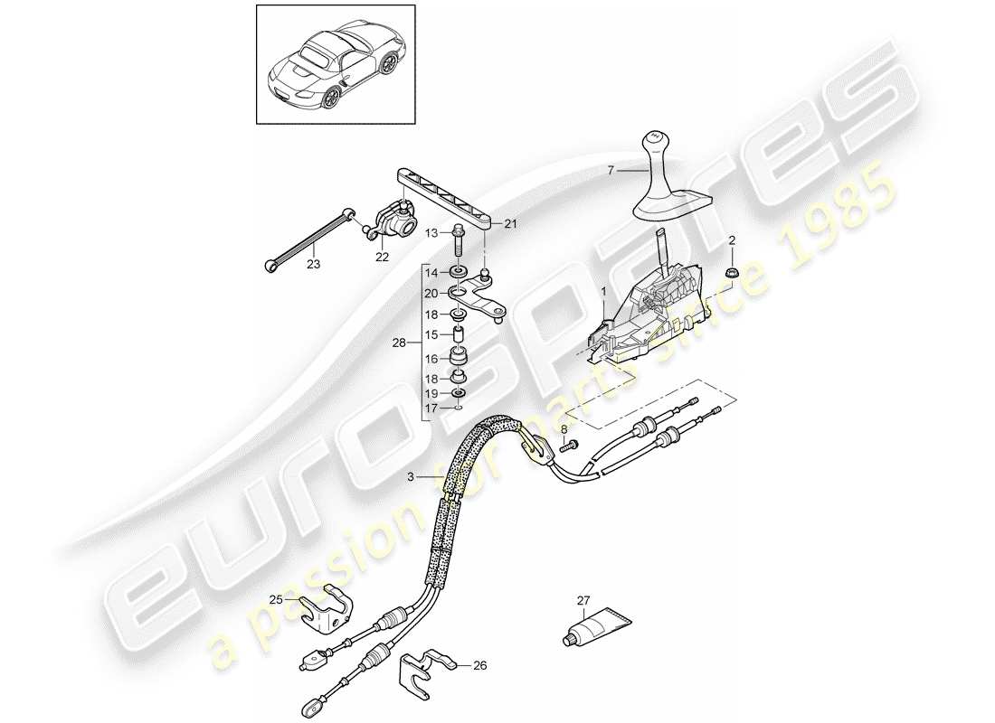 porsche boxster 987 (2010) transmission control part diagram