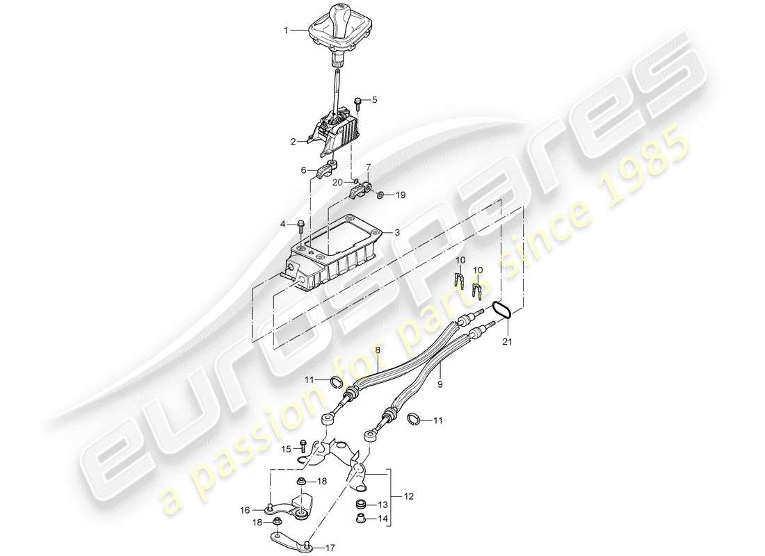 porsche cayenne (2006) shift mechanism part diagram