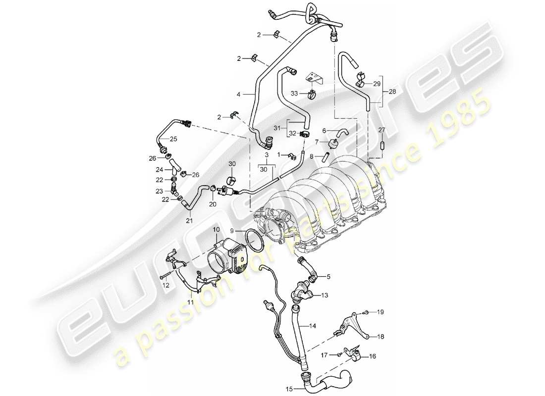 porsche cayenne (2006) throttle body part diagram