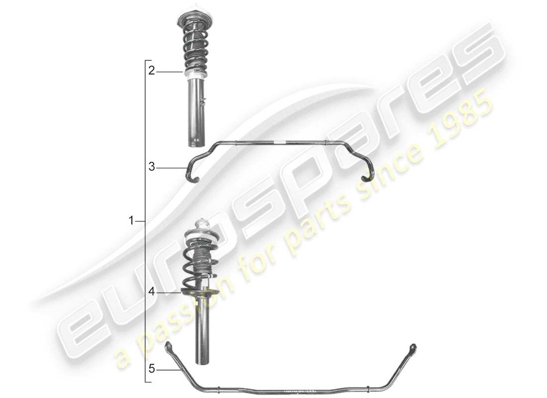 porsche tequipment 98x/99x (2013) sports suspension kits part diagram