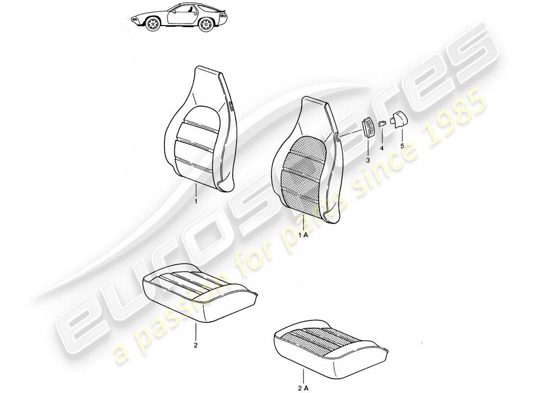 porsche seat 944/968/911/928 (1987) cover - heater element - comfort seat - d - mj 1985>> - mj 1986 part diagram