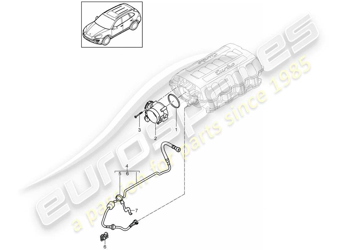 porsche cayenne e2 (2016) throttle body part diagram