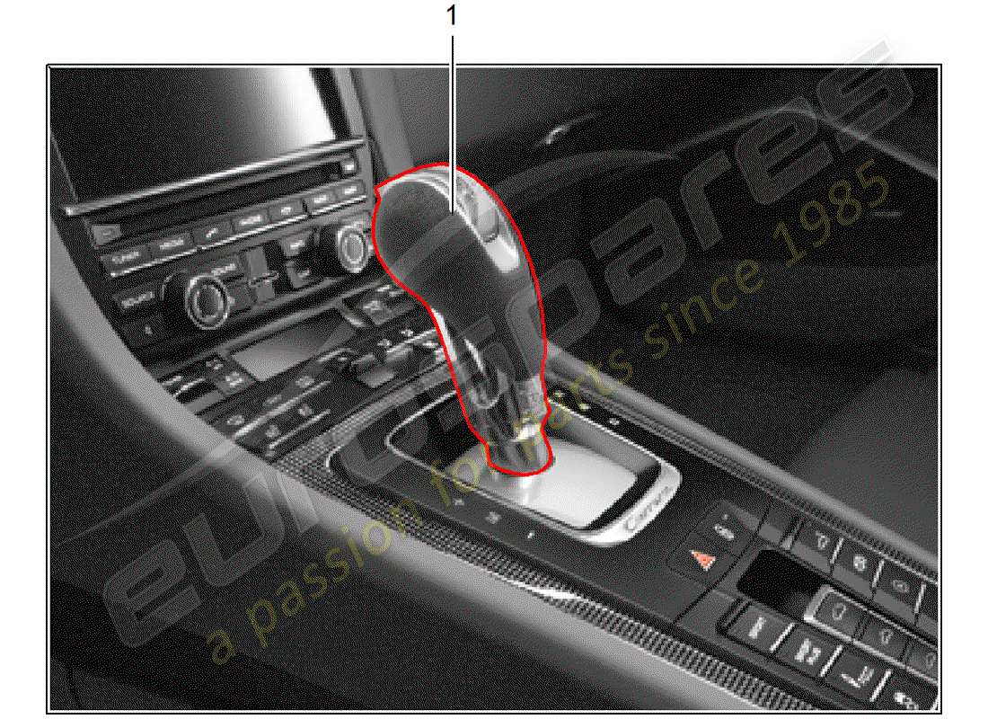 porsche tequipment 98x/99x (2017) shift lever part diagram