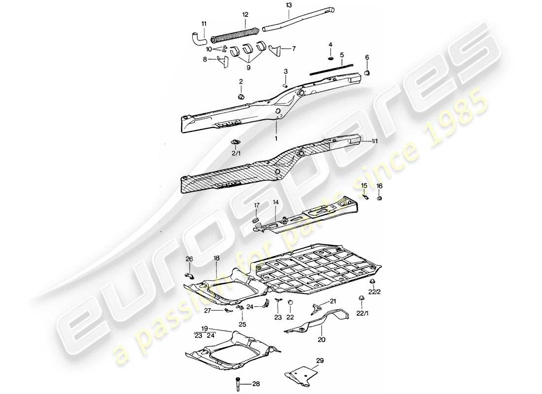 porsche 911 turbo (1977) frame part diagram