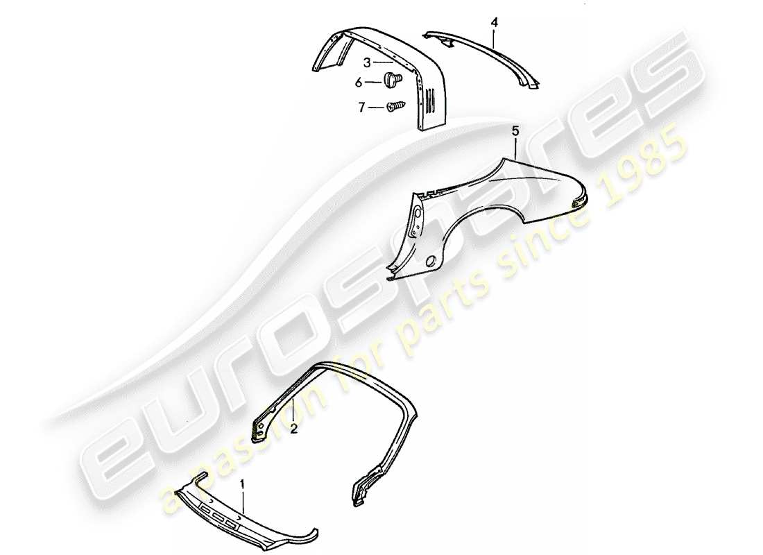 porsche 911 (1979) exterior panelling - to fit use workshop material part diagram