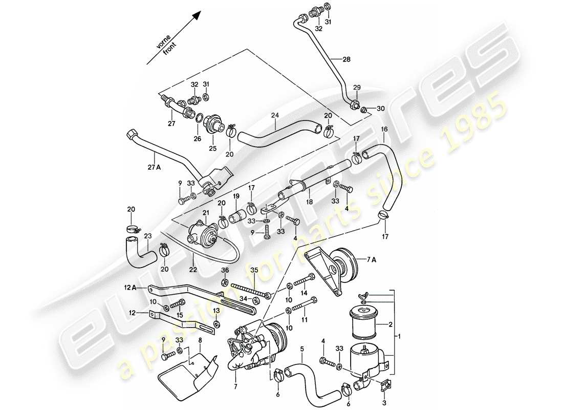 porsche 928 (1979) air injection part diagram