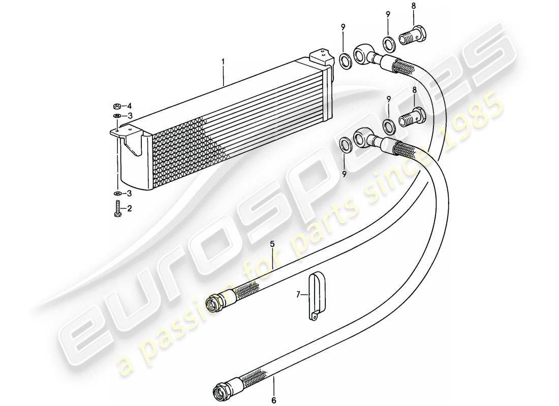 porsche 911 (1987) special model - flatnose design - oil cooler - d - mj 1988>> part diagram