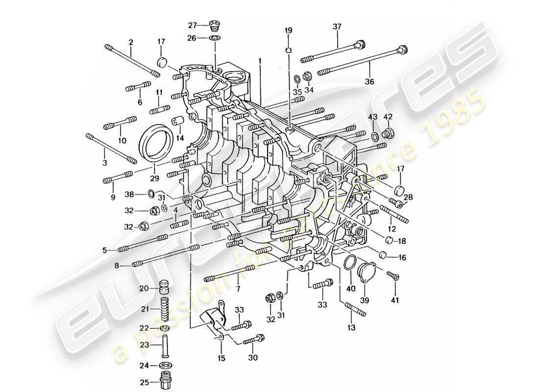 porsche 996 gt3 (2004) crankcase part diagram