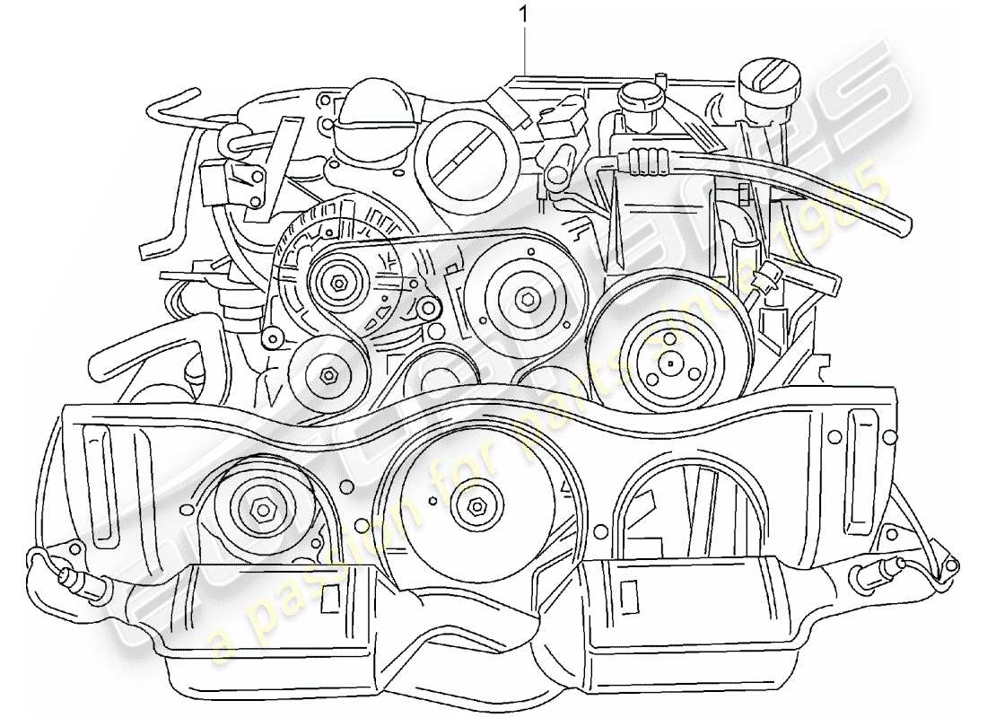 porsche 996 gt3 (2004) replacement engine - ready for installation part diagram