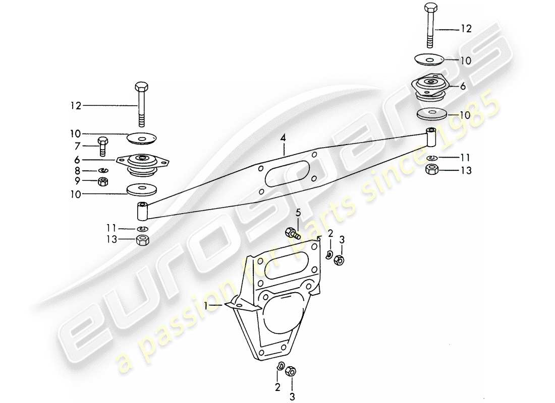 porsche 911/912 (1968) engine suspension part diagram