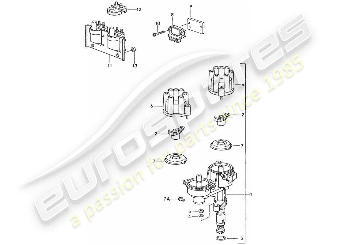 porsche 993 (1995) engine electrics 1 part diagram