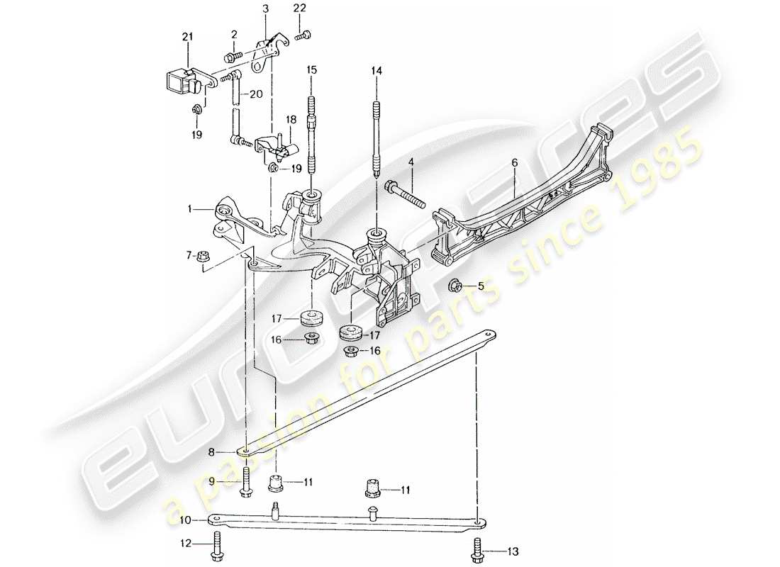 porsche 996 (2003) rear axle - side panel - bracket part diagram