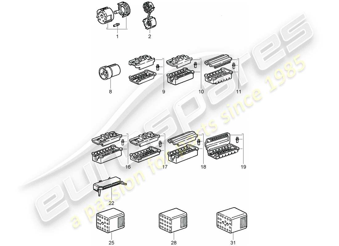 porsche 911 (1983) connector housing part diagram