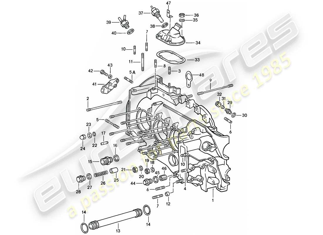 porsche 911 (1987) crankcase - repair set for maintenance - see illustration: part diagram