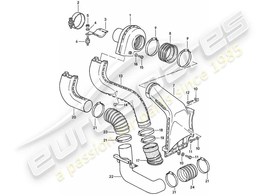 porsche 911 (1986) additional blower part diagram