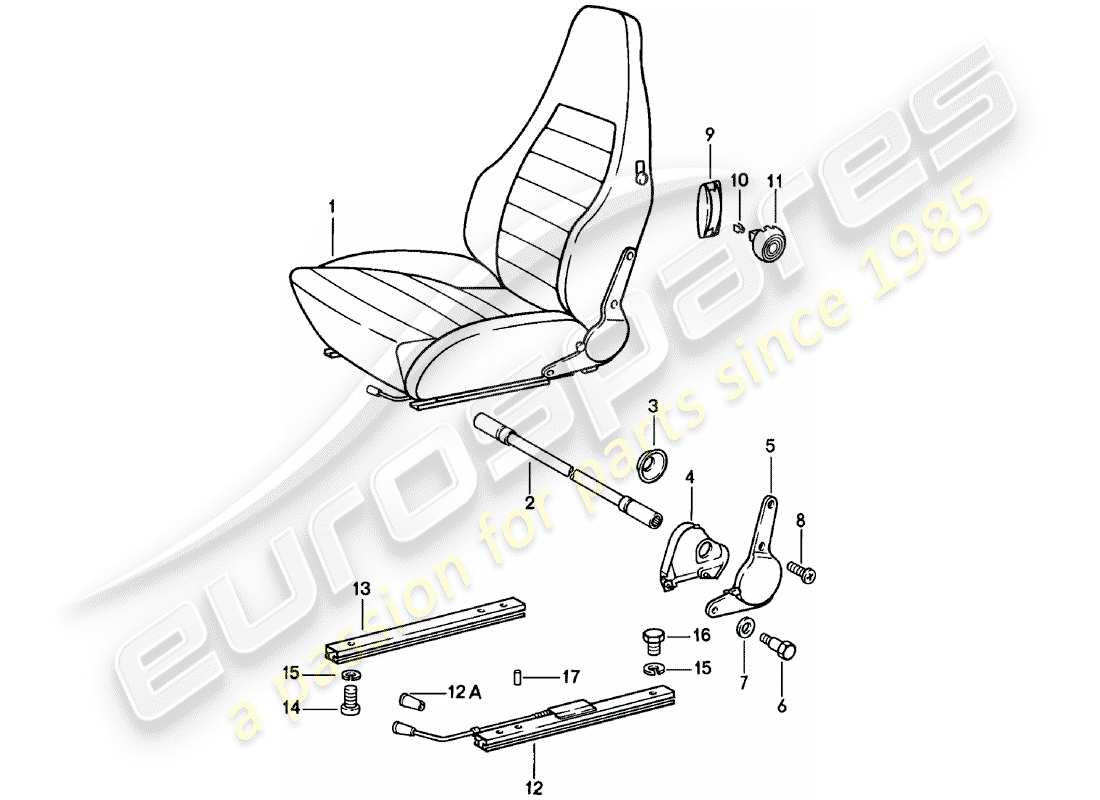 porsche 911 (1979) sports seat - complete - d >> - mj 1980 part diagram