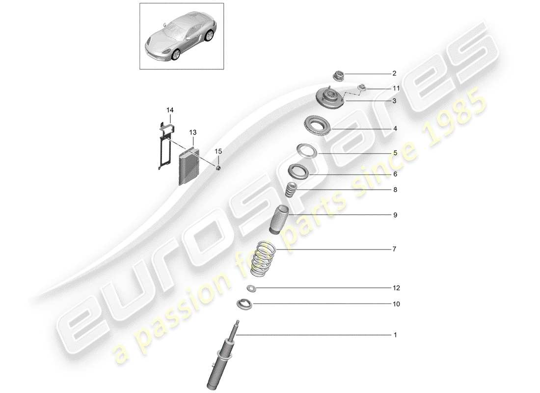 porsche 718 cayman (2020) suspension part diagram