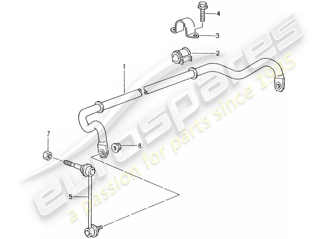 porsche boxster 986 (2001) stabilizer part diagram