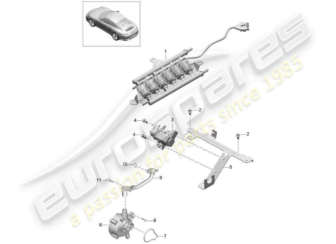 porsche 991 gen. 2 (2018) vacuum system part diagram