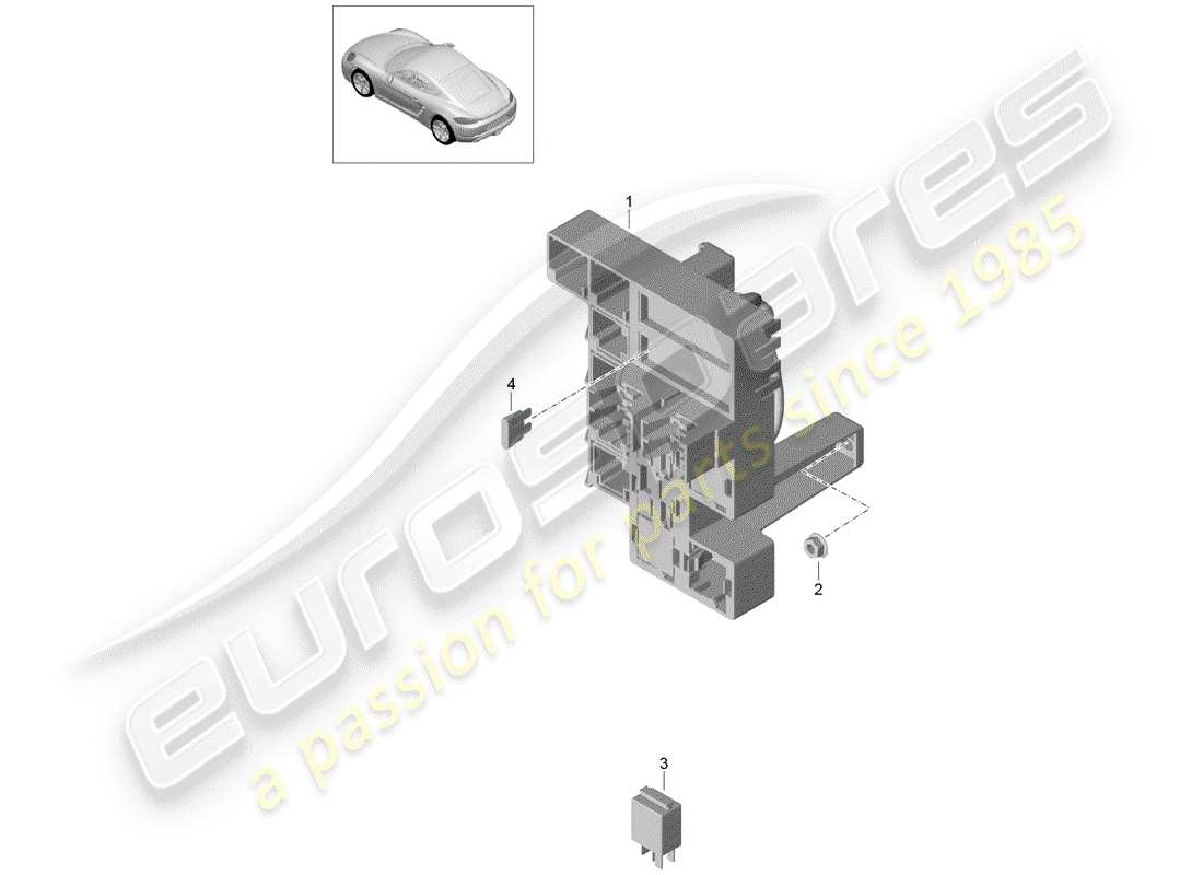 porsche 718 cayman (2020) fuse box/relay plate part diagram