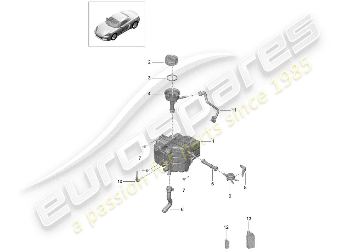 porsche 718 boxster (2020) water cooling part diagram