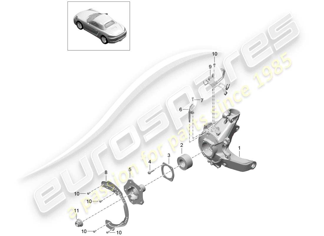 porsche 718 boxster (2017) rear axle part diagram