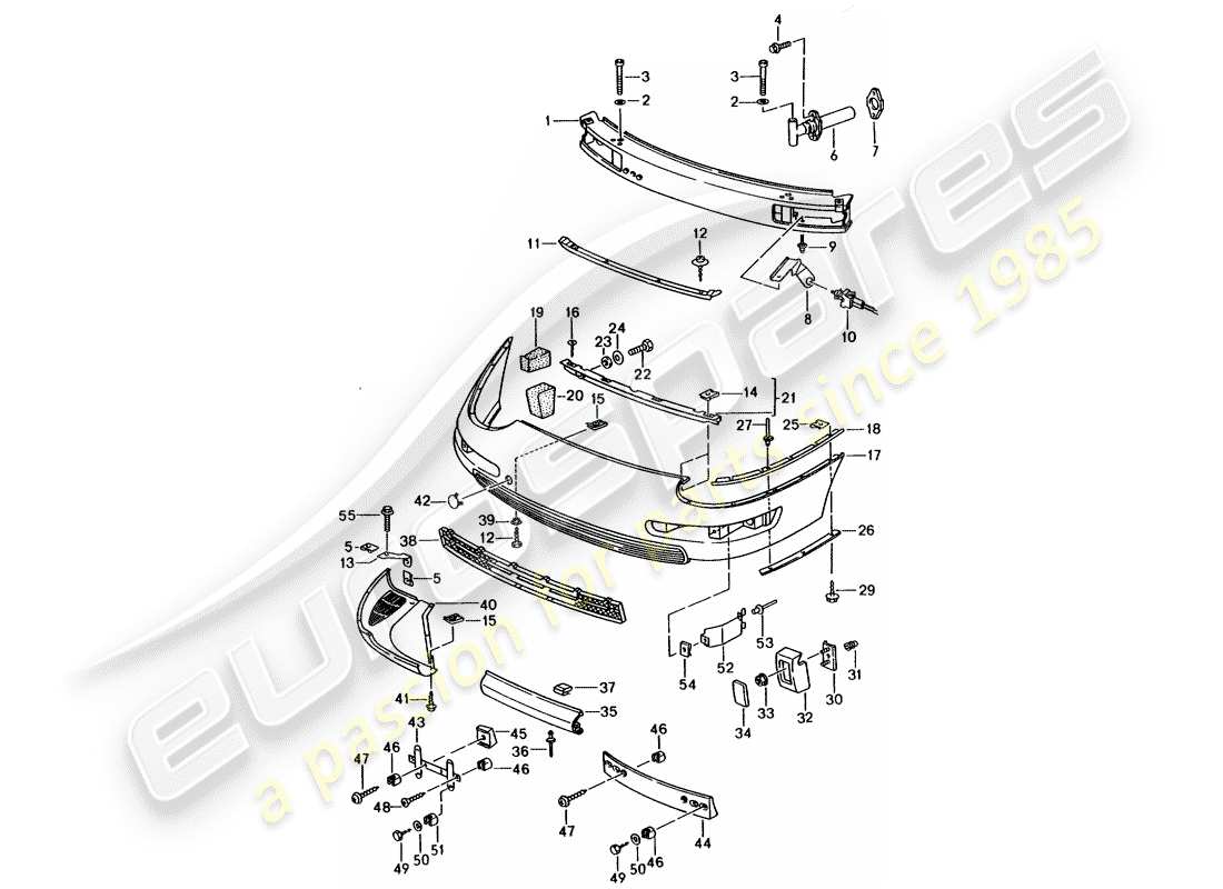 porsche 993 (1995) bumper part diagram