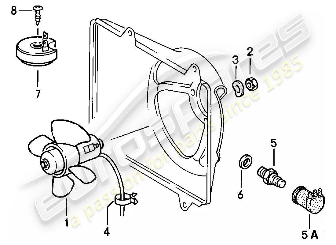 porsche 924 (1978) electric fan part diagram