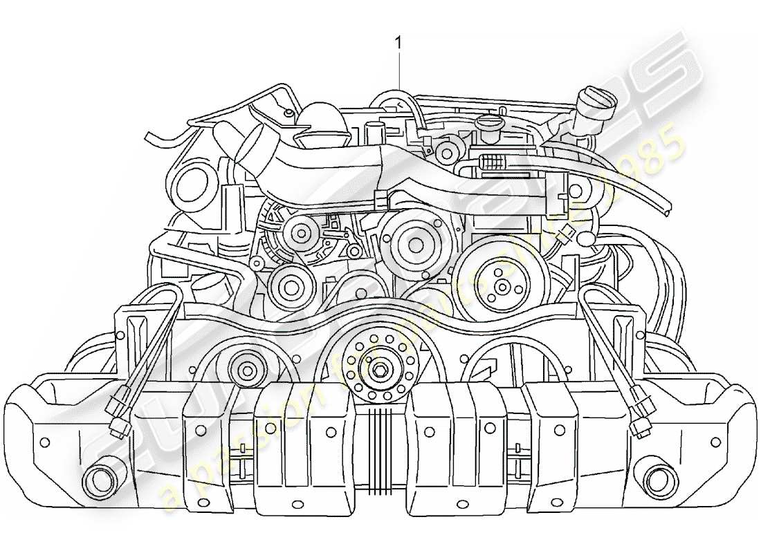 porsche 996 t/gt2 (2002) replacement engine - - - ready for installation - only - included - fuel radiator part diagram