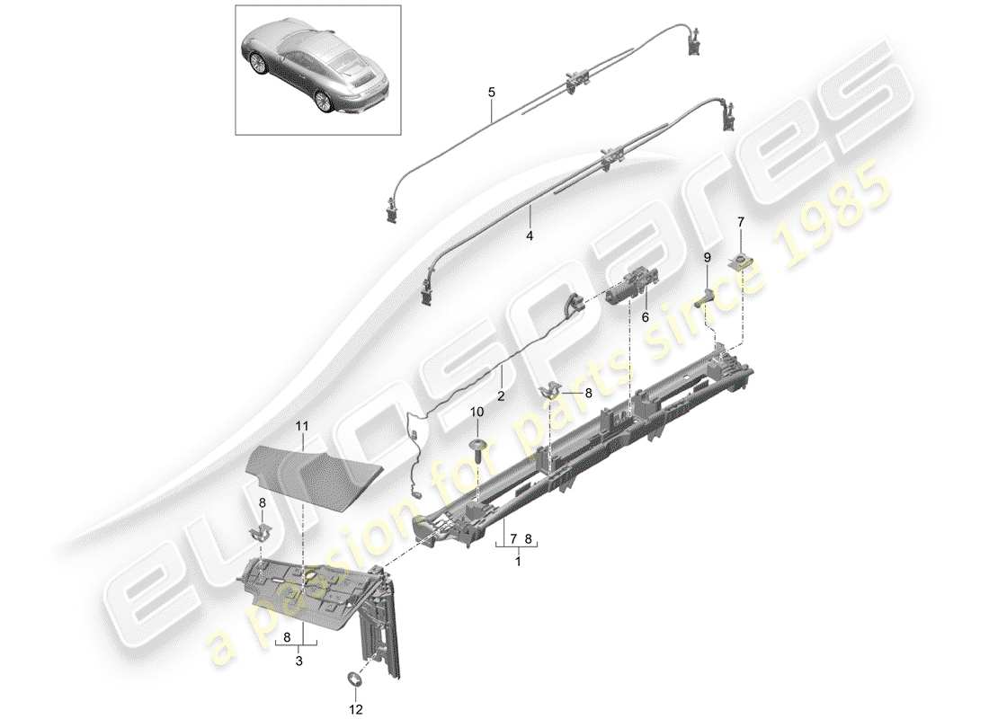 porsche 991 gen. 2 (2018) flap part diagram