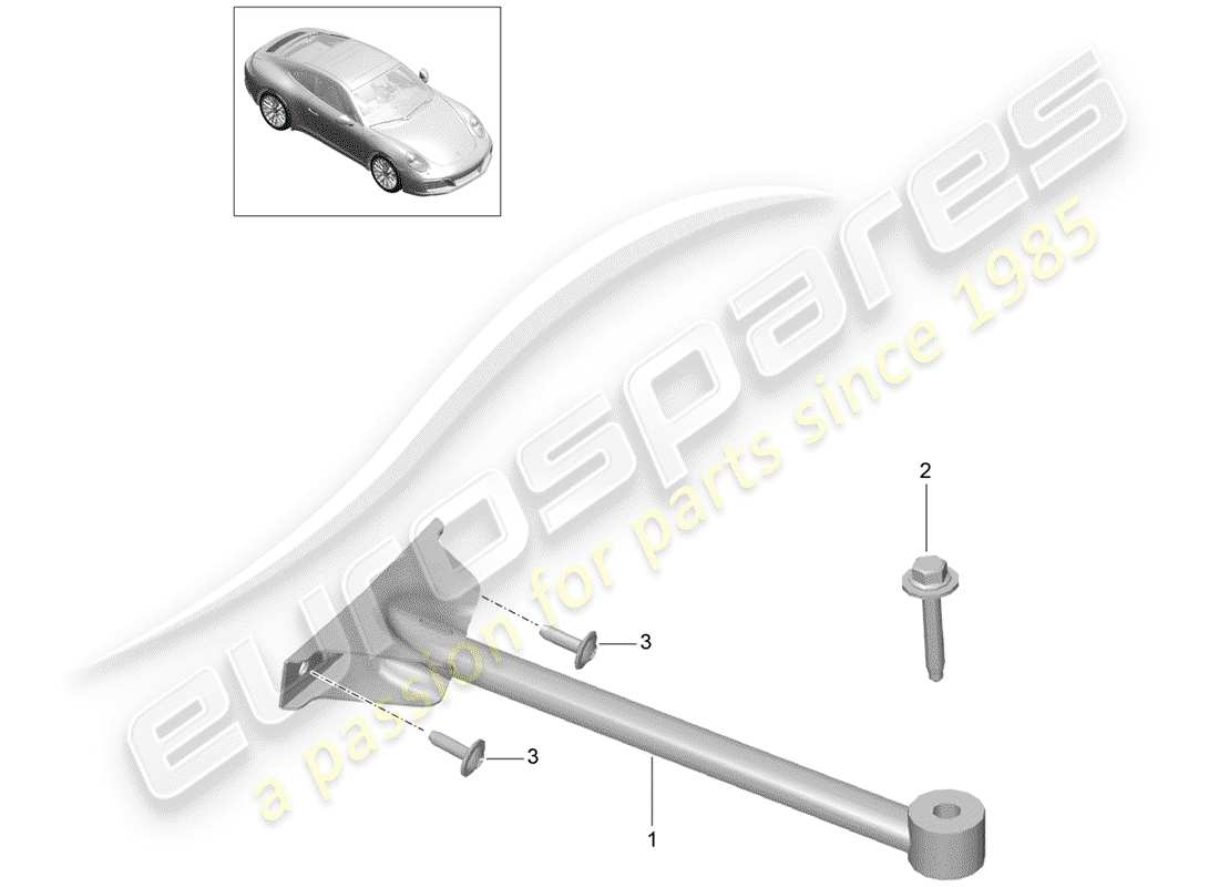 porsche 991 gen. 2 (2018) dome strut part diagram