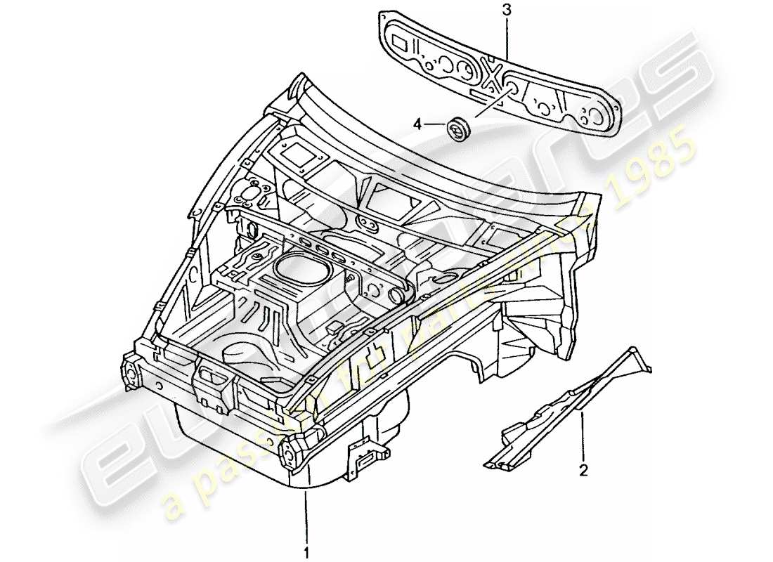 porsche 996 t/gt2 (2002) front end part diagram