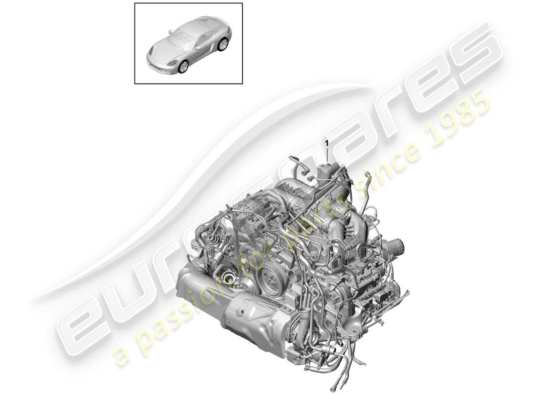 porsche 718 cayman (2020) replacement engine part diagram