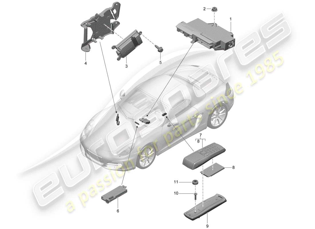 porsche boxster 981 (2016) amplifier part diagram