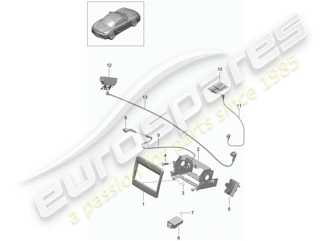 porsche boxster 981 (2016) preparation part diagram