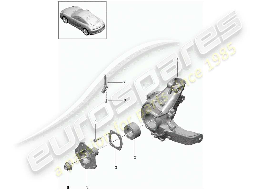 porsche cayman 981 (2014) rear axle part diagram