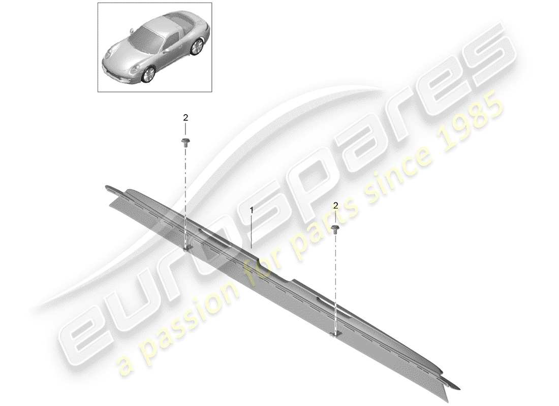 porsche 991 (2012) wind deflector part diagram