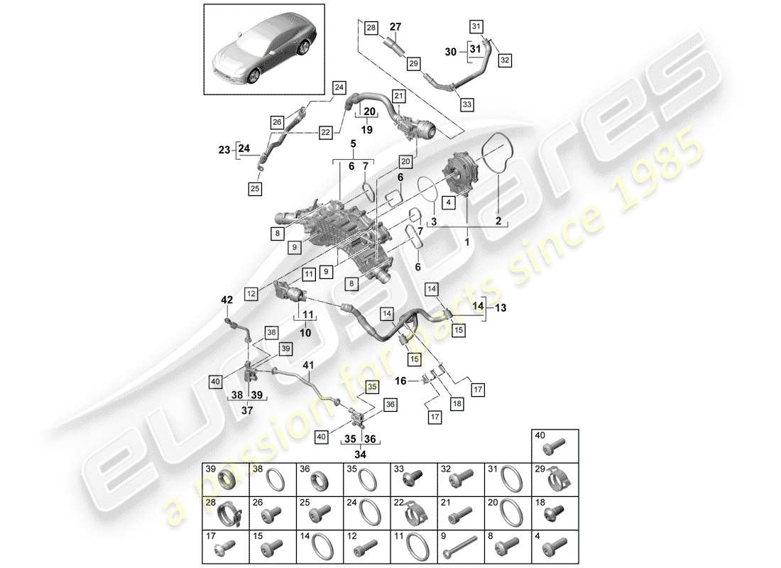 porsche panamera 971 (2020) water pump part diagram