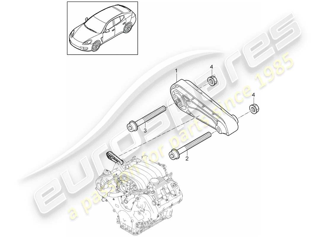 porsche panamera 970 (2016) engine suspension part diagram