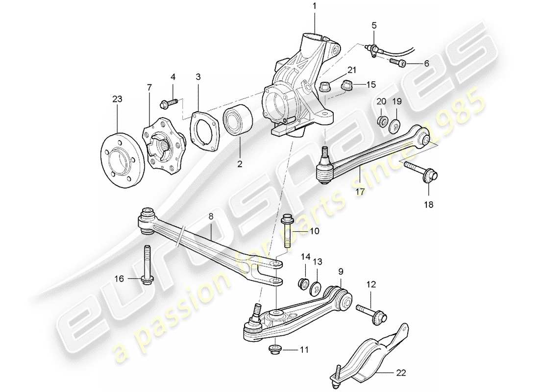 porsche boxster 987 (2005) rear axle part diagram