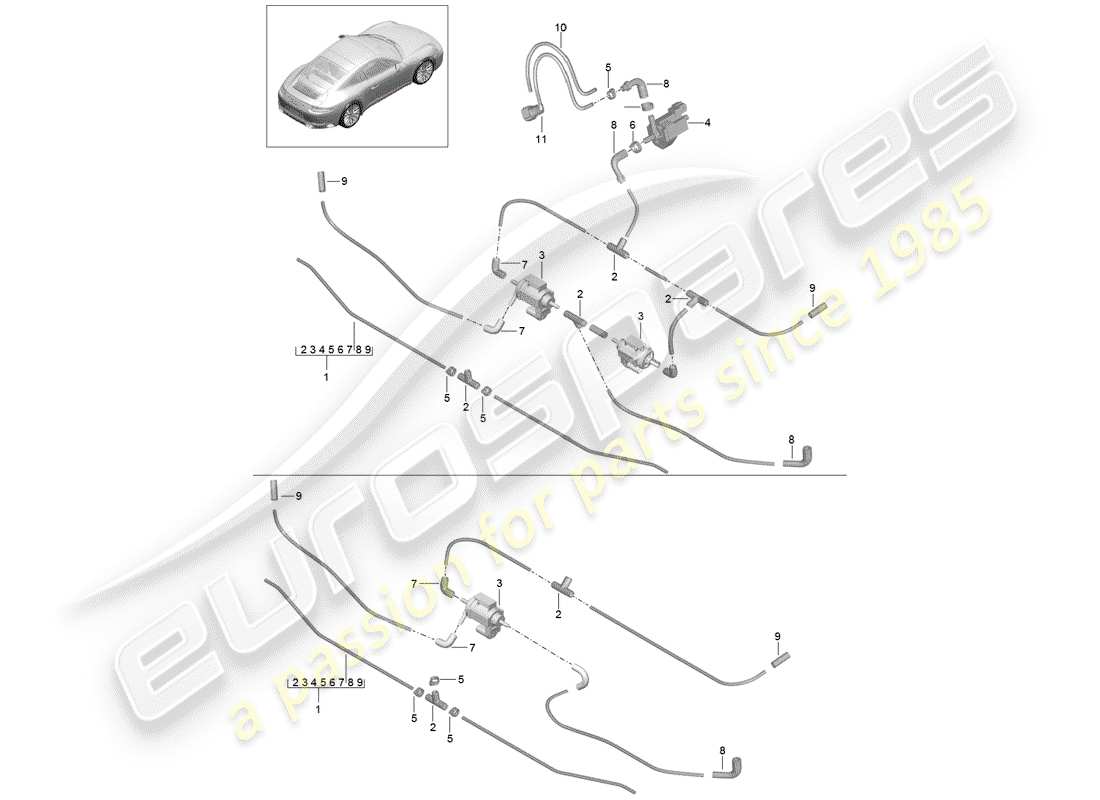 porsche 991 gen. 2 (2018) air cleaner part diagram