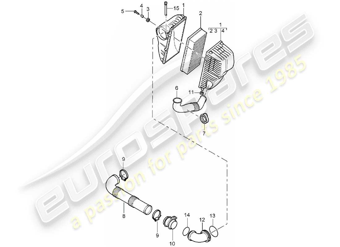 porsche cayenne (2006) air filter part diagram