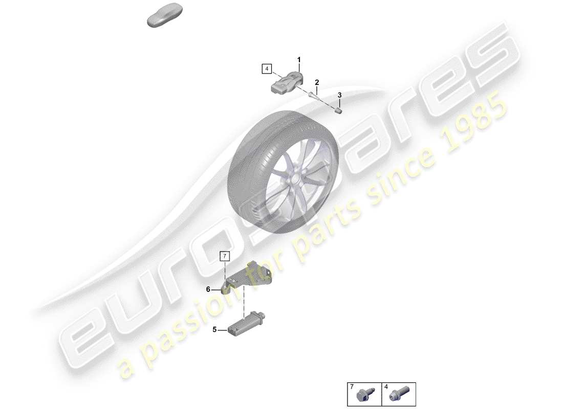 porsche boxster spyder (2020) tire pressure control system part diagram