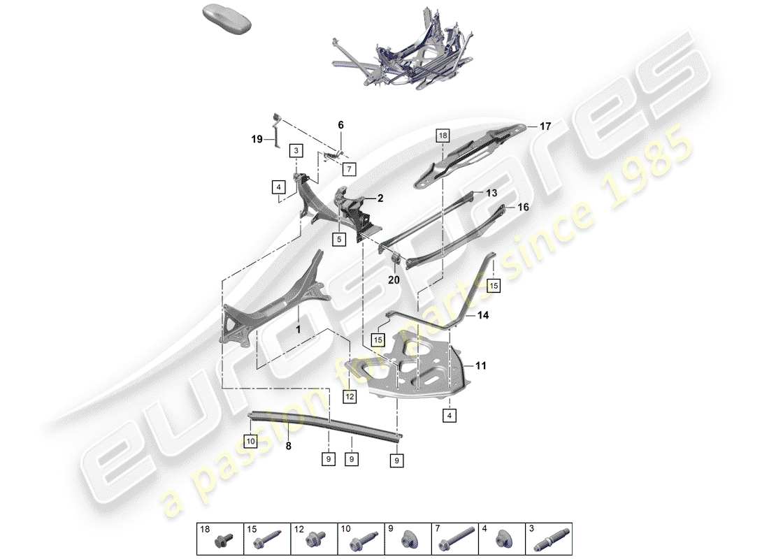 porsche boxster spyder (2020) side panel part diagram